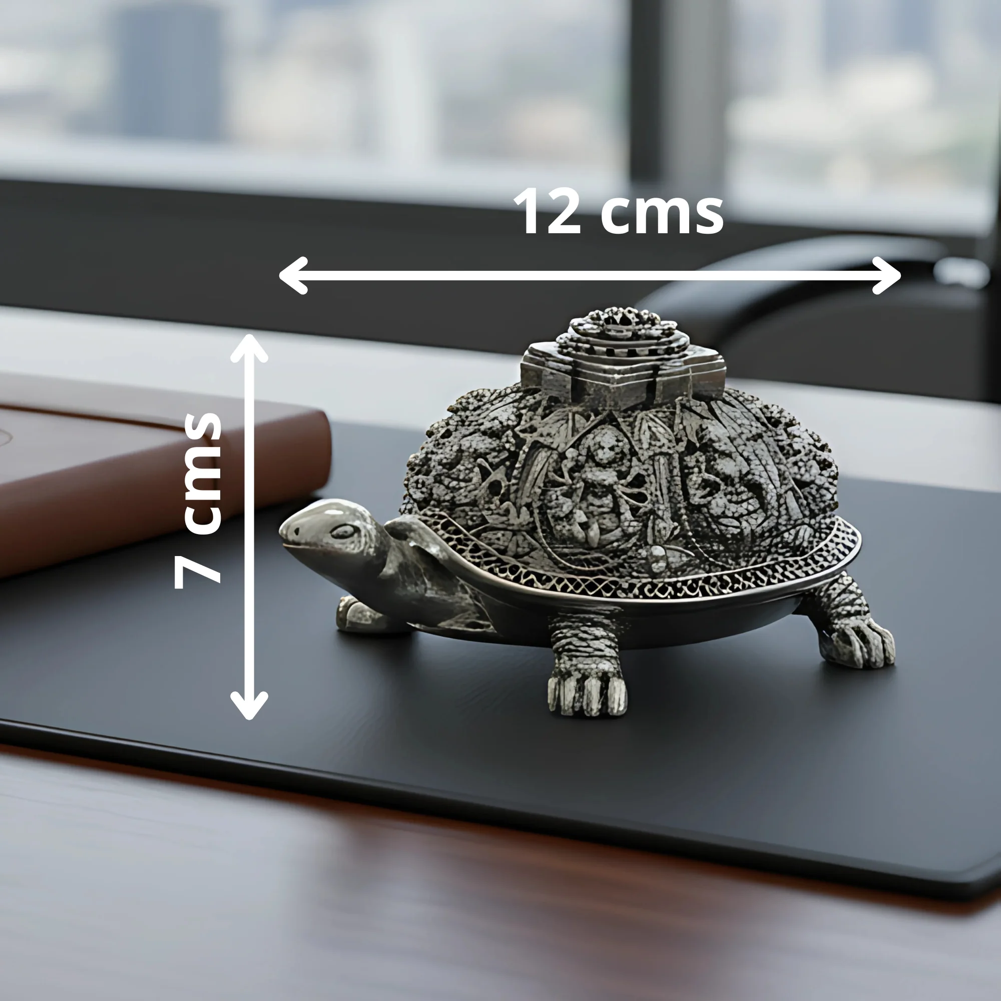 Ashta Lakshmi Tortoise | Pure Sliver Plated | Vastu Home Decor for Pooja Room & Mandir & Office | 3.5 Inch Turtle Showpiece for Prosperity & Good Luck