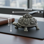 Ashta Lakshmi Tortoise | Pure Sliver Plated | Vastu Home Decor for Pooja Room & Mandir & Office | 3.2 Inch Turtle for Prosperity & Good Luck