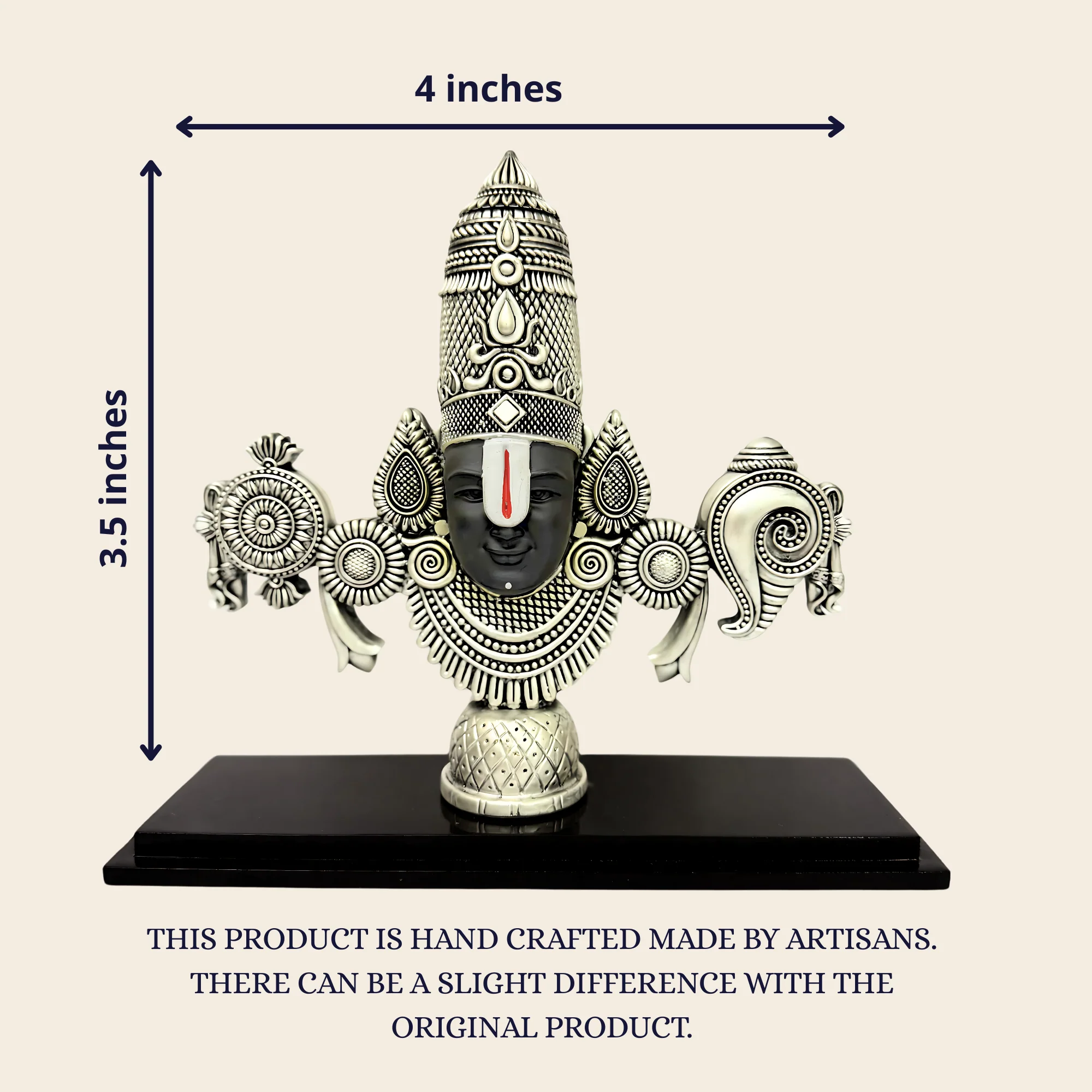 Pratima Ghar 999 Silver Plated Balaji Statue | Divine Vastu Table Decor for Pooja Room & Prayer Room | Auspicious Lord Venkateswara Idol & Religious Gifting Item